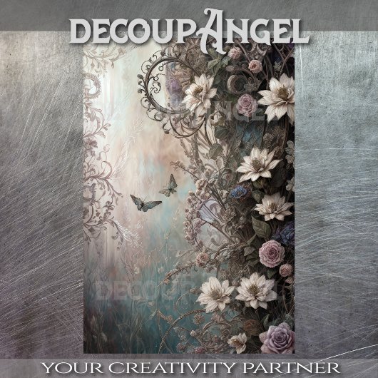 Papier Mousseline Fleurs pour anges gothiques #6 - Découpage -