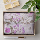 Papier Mousseline Fleurs pourpres et abeilles (Cadeau)