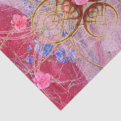 Papier Mousseline Fleurs pressées délicates sur rose avec nom/mot (Détail)