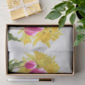 Papier Mousseline Fleurs printanières / Bouquet de jonquilles, Tulip (Cadeau)