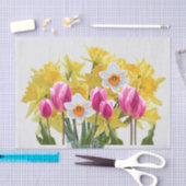 Papier Mousseline Fleurs printanières / Bouquet de jonquilles, Tulip (Artisanat)