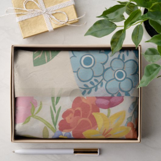 Papier Mousseline Fleurs printanières I (Cadeau)