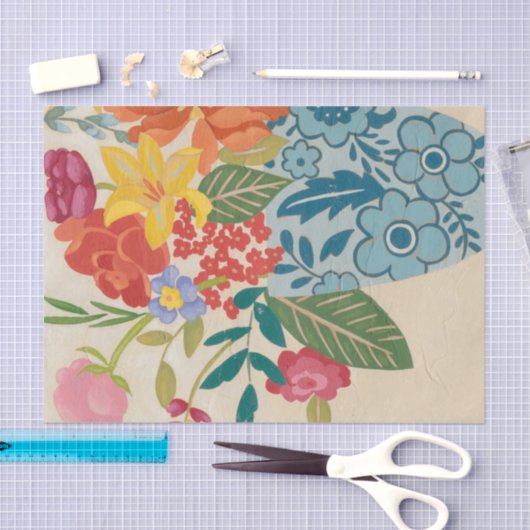 Papier Mousseline Fleurs printanières I (Artisanat)