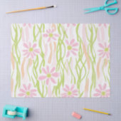 Papier Mousseline Fleurs Rétro Pastel (8) (Artisanat)