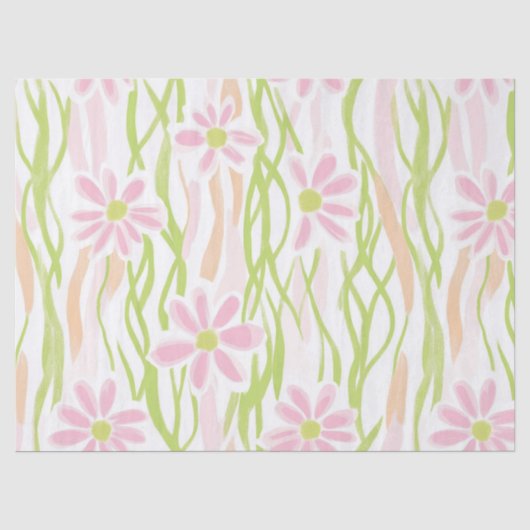 Papier Mousseline Fleurs Rétro Pastel (8) (Recto)