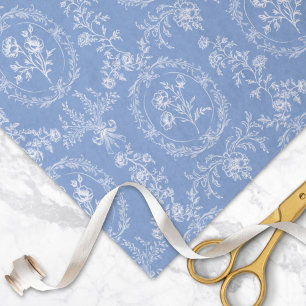 Papier Mousseline Fleurs Rococo Vintage Motif Floral