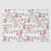 Papier Mousseline Fleurs Rose (Recto)