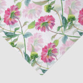 Papier Mousseline Fleurs rose et bleu-vert Motif Aquarelles (Détail)