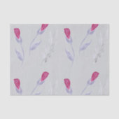 Papier Mousseline Fleurs rose gris (Recto)