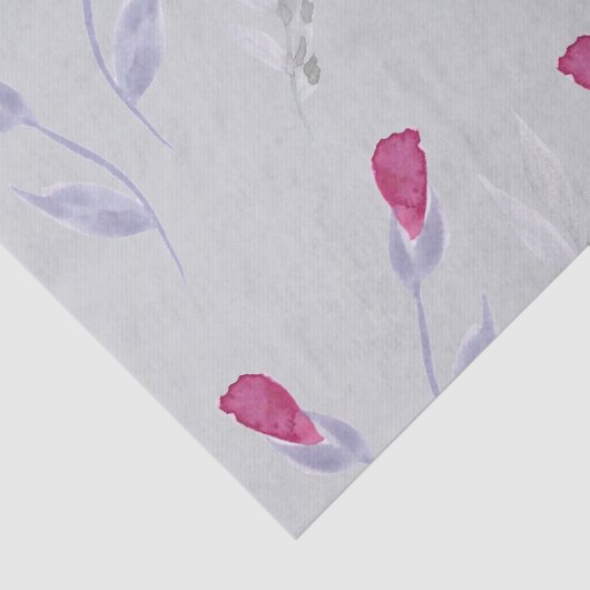 Papier Mousseline Fleurs rose gris (Détail)