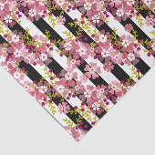 Papier Mousseline Fleurs roses (Détail)