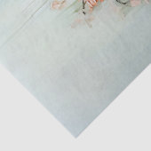 Papier Mousseline Fleurs roses Abstraites Turquoise Découpage Arrièr (Détail)