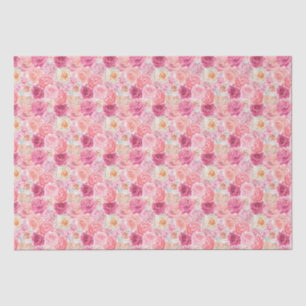 Papier Mousseline Fleurs roses blanches pour son anniversaire pour l