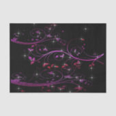 Papier Mousseline Fleurs roses chaudes (Recto)