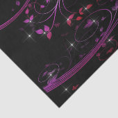 Papier Mousseline Fleurs roses chaudes (Détail)