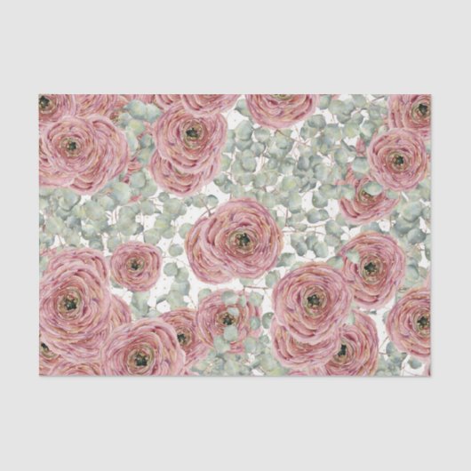 Papier Mousseline Fleurs roses (Design 67 Pink Series) (Recto)