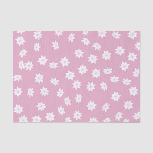 Papier Mousseline Fleurs roses et blanches (Recto)