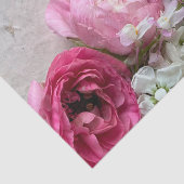 Papier Mousseline Fleurs roses et blanches à la texture (Détail)