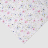 Papier Mousseline Fleurs roses et bleues (Détail)