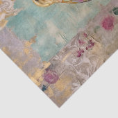 Papier Mousseline Fleurs roses et oiseaux (Détail)