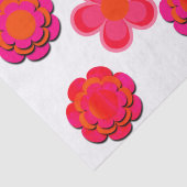 Papier Mousseline Fleurs roses et orange chaudes enveloppant les feu (Détail)