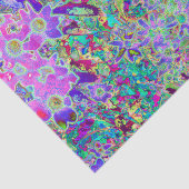 Papier Mousseline Fleurs roses et violettes Abstraites (Détail)