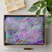 Papier Mousseline Fleurs roses et violettes Abstraites (Cadeau)