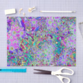 Papier Mousseline Fleurs roses et violettes Abstraites (Artisanat)