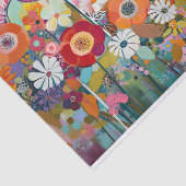 Papier Mousseline Fleurs roses poussiéreuses Découpage de peinture A (Détail)