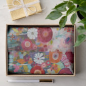 Papier Mousseline Fleurs roses poussiéreuses Découpage de peinture A (Cadeau)
