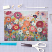 Papier Mousseline Fleurs roses poussiéreuses Découpage de peinture A (Artisanat)