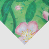 Papier Mousseline Fleurs Roses rose pâle été (Détail)