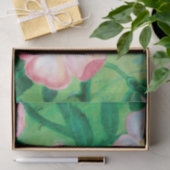 Papier Mousseline Fleurs Roses rose pâle été (Cadeau)