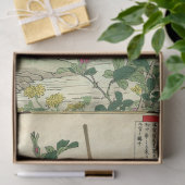 Papier Mousseline Fleurs roses roses & Découpage orientale d'oiseaux (Cadeau)