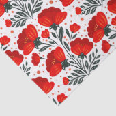 Papier Mousseline Fleurs rouges (Détail)