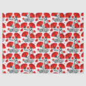 Papier Mousseline Fleurs rouges (Recto)