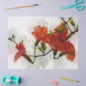Papier Mousseline Fleurs rouges Aquarelle Art Découpage Papier Tissu (Artisanat)