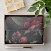 Papier Mousseline Fleurs rouges bordeaux Découpage gothique (Cadeau)