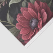 Papier Mousseline Fleurs rouges bordeaux Découpage gothique (Détail)