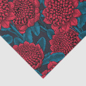 Papier Mousseline Fleurs rouges de waratah (Détail)