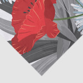 Papier Mousseline Fleurs rouges et blanches Marguerites et pavots (Détail)