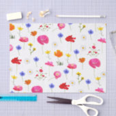 Papier Mousseline fleurs sauvages (Artisanat)