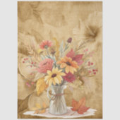 Papier Mousseline Fleurs sauvages de chute d'aquarelle sur parchemin (Recto)