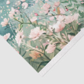 Papier Mousseline Fleurs sauvages et monts rose pâle (Détail)