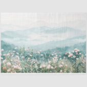 Papier Mousseline Fleurs sauvages et monts rose pâle (Recto)