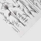 Papier Mousseline Fleurs sauvages noirs et blancs pour découpage ou (Détail)