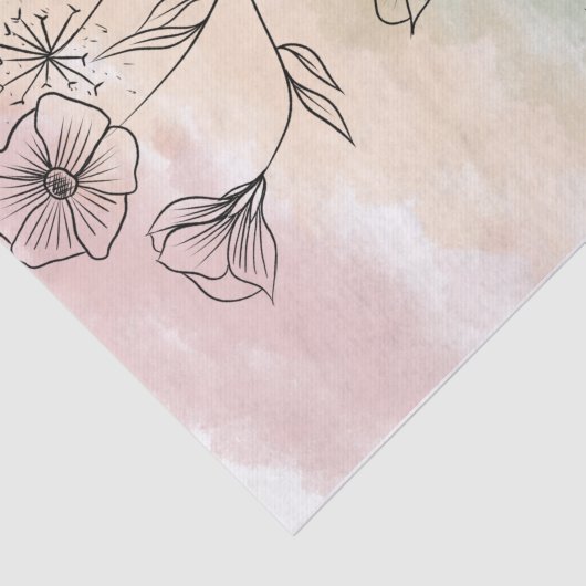Papier Mousseline Fleurs sauvages Ombre (Détail)
