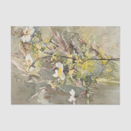 Papier Mousseline Fleurs sauvages par Barbara Bodichon Tissue Paper (Recto)