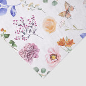 Papier Mousseline Fleurs Sauvages Pressées Papillon Blanc (Détail)