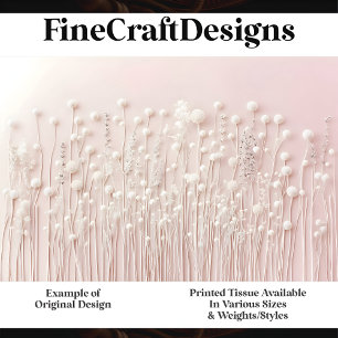 Papier Mousseline Fleurs sauvages roses et blanches modernes H3 déco